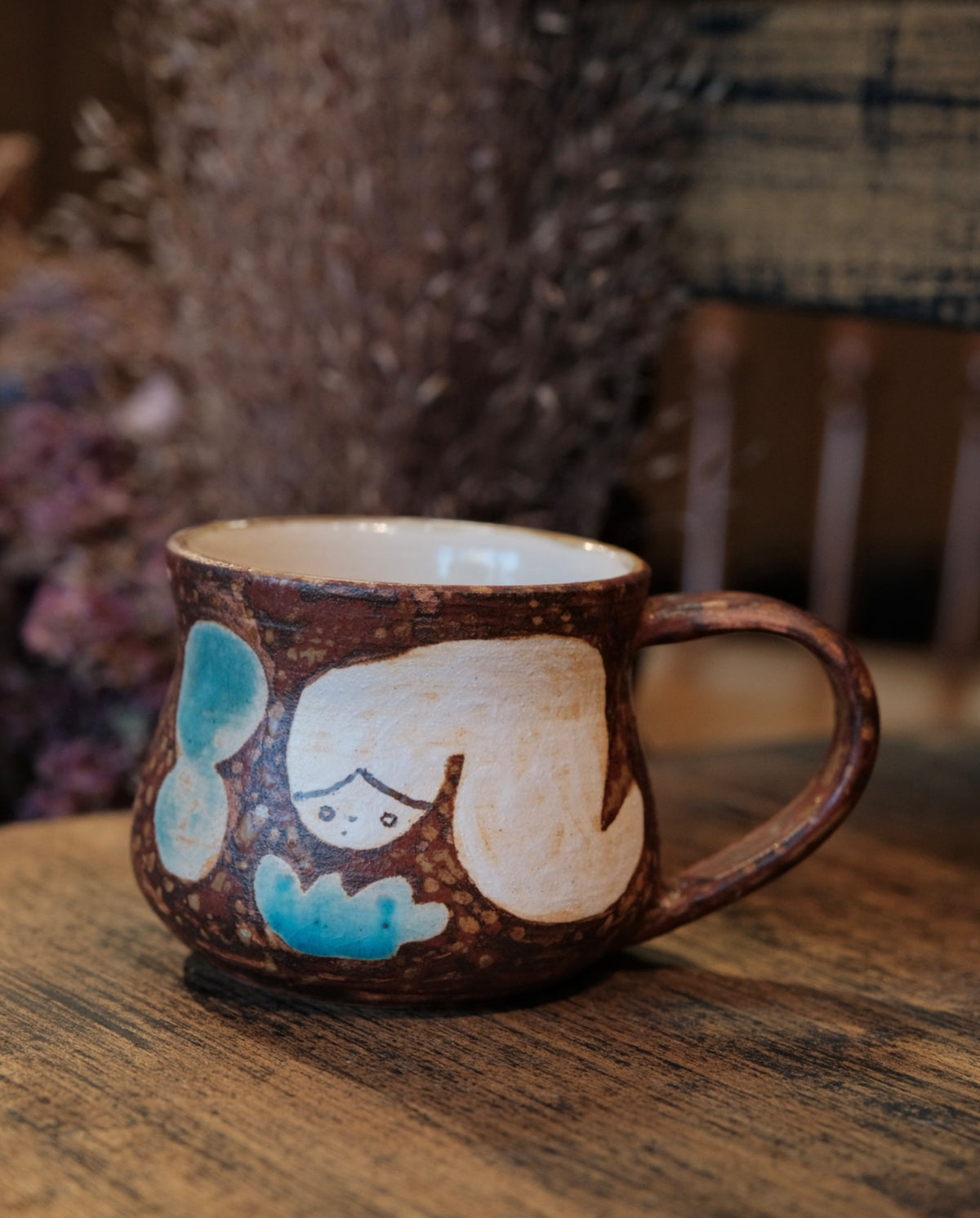 Keiko Matsumoto Handmade White Hair Garden Mug
