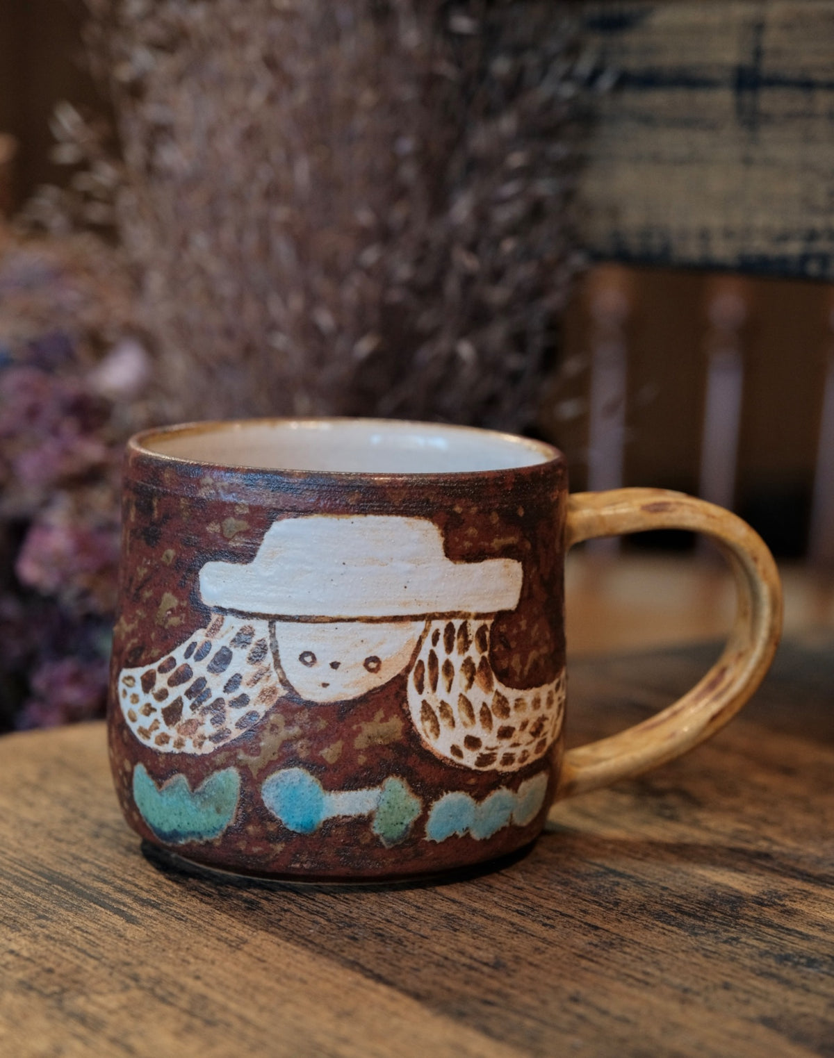 Keiko Matsumoto Handmade Wide-Brim Hat Girl Mug