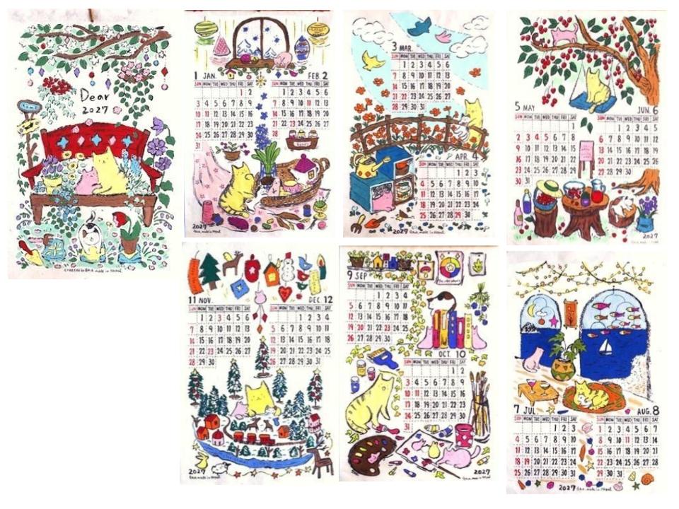 YuiGaia 2027 Nepali Paper Calendar - Dear - design overview