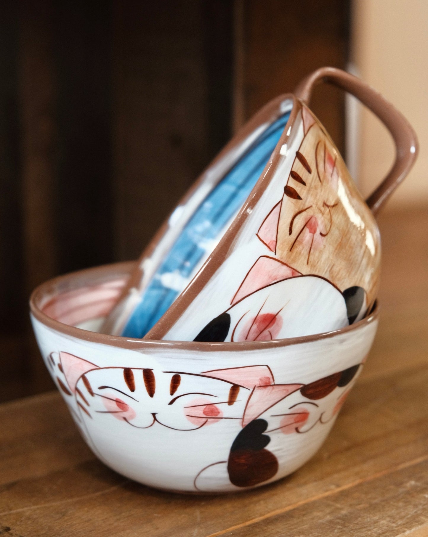 Hasami ware Handcraft Kitty Cat Soup Mug 500ml/16oz (Large)