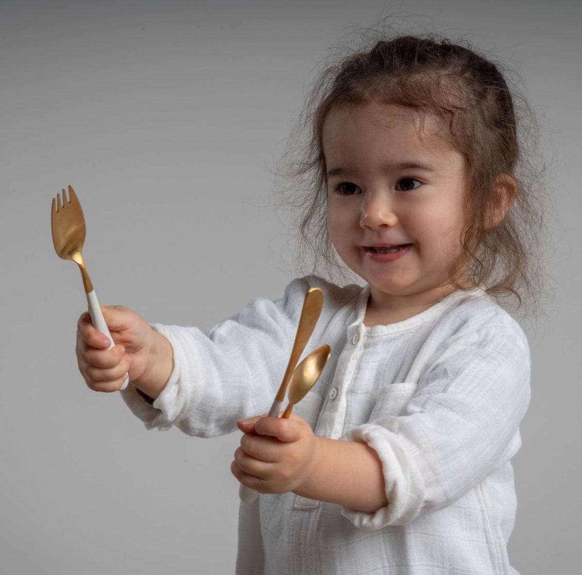 Cutipol Alice 3-pc Children's Flatware Set-Black Gold (Gift box)
