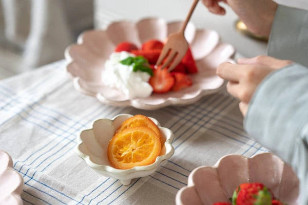 KANEKO KOHYO Rinka Flower Dish Plate-Pink (21.5cm/8inch)