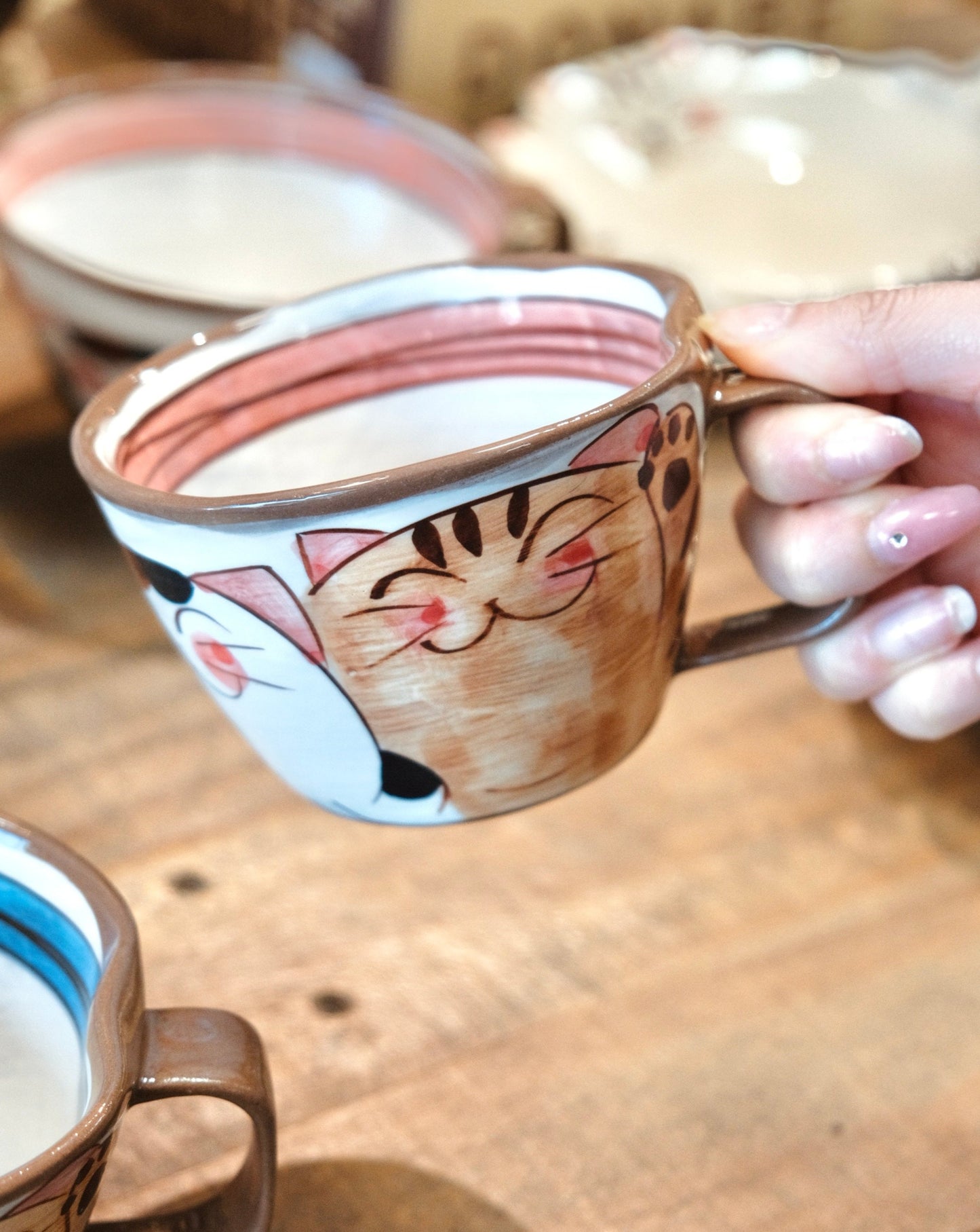 Hasami ware Handcraft Cat Soup Mug 250ml/8.5oz (Medium)