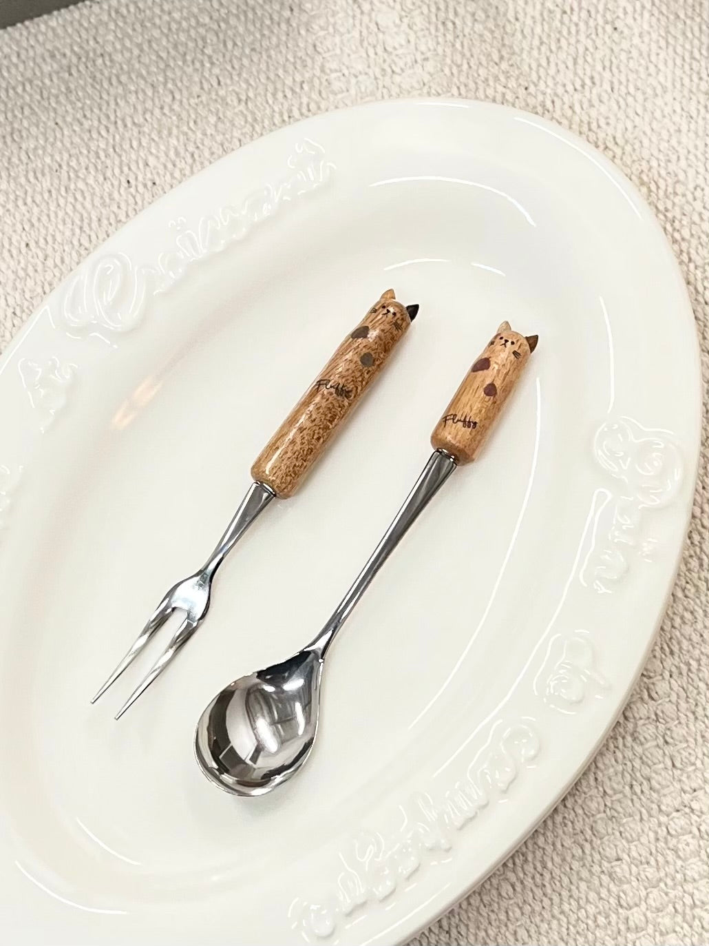 JAPANESE CUTE ANIMALS WOOD DESSERT FORK/SPOON