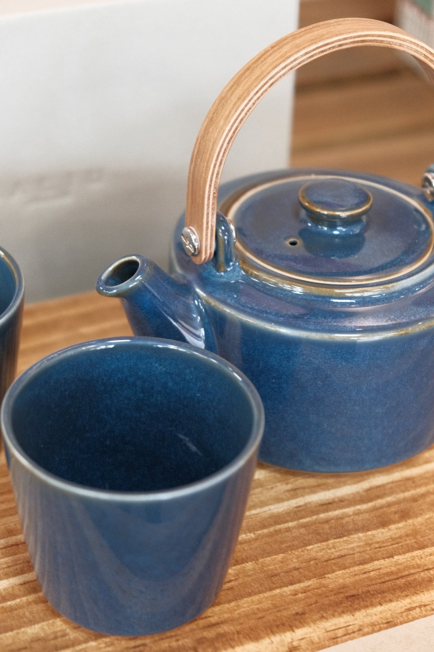 SALIU 祥SYO Earthen Teapot Japanese Tea Pot Gift Set (Navy)
