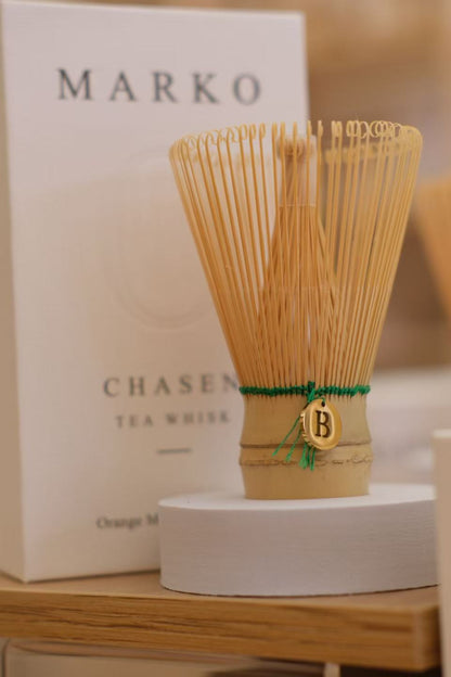 【MARK O 】 Orange Market Exclusive100-Prong Handmade Chasen Whisk with Alphabet Collection