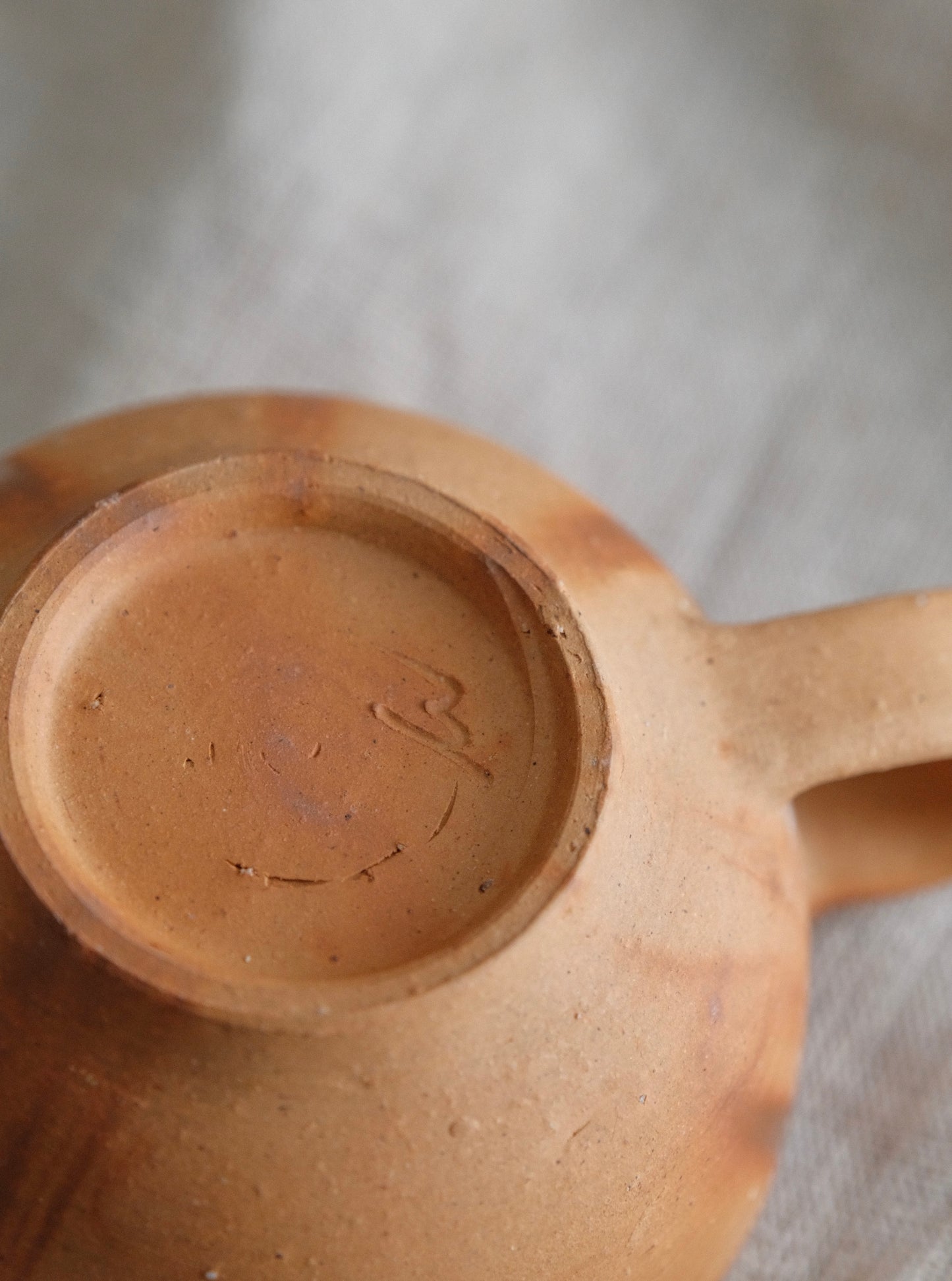 Bizen Yaki Artist-Mori Toshiaki Handmede ceramic Cup and Saucer