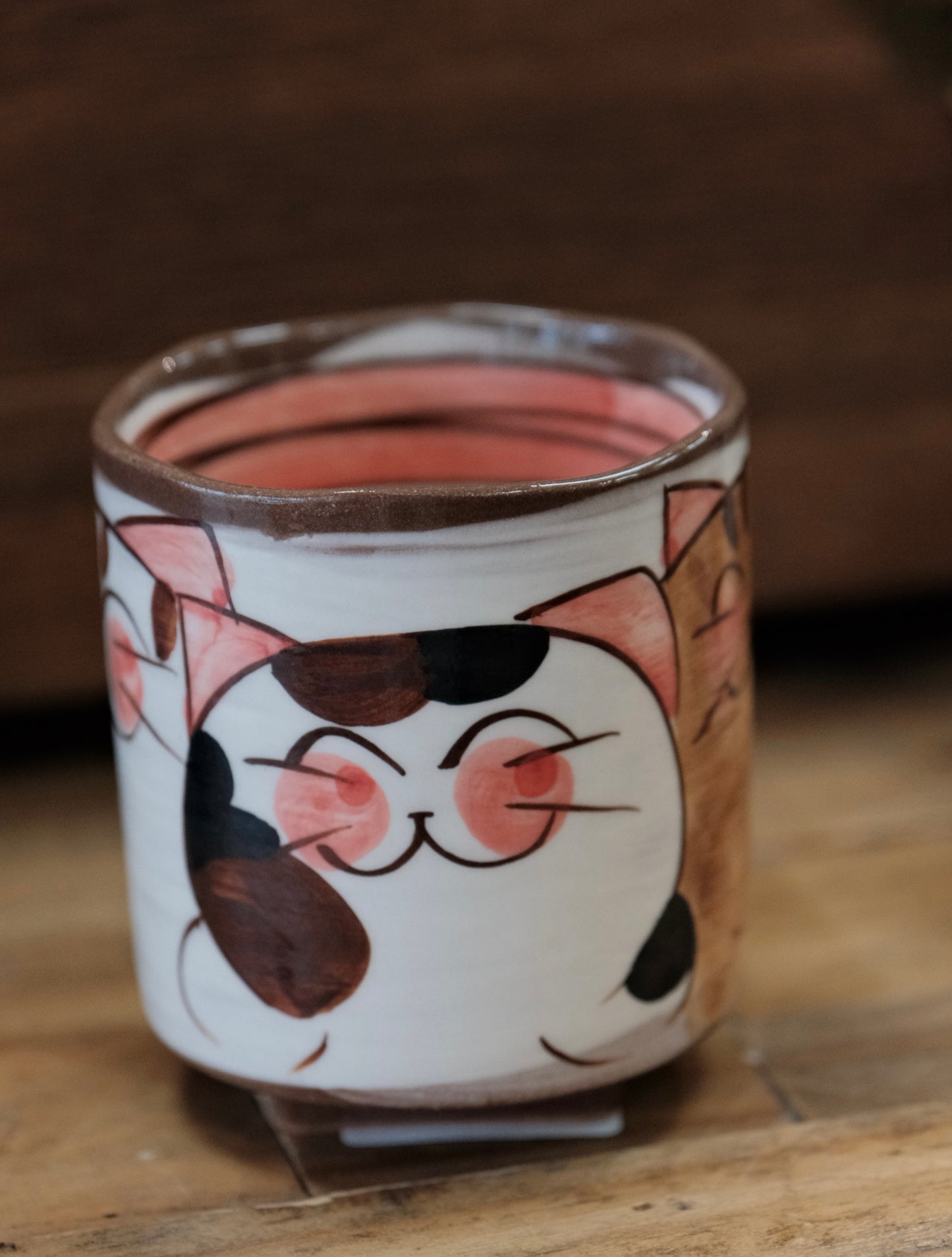 Japan handmade Hasami ware Cat Tea cup