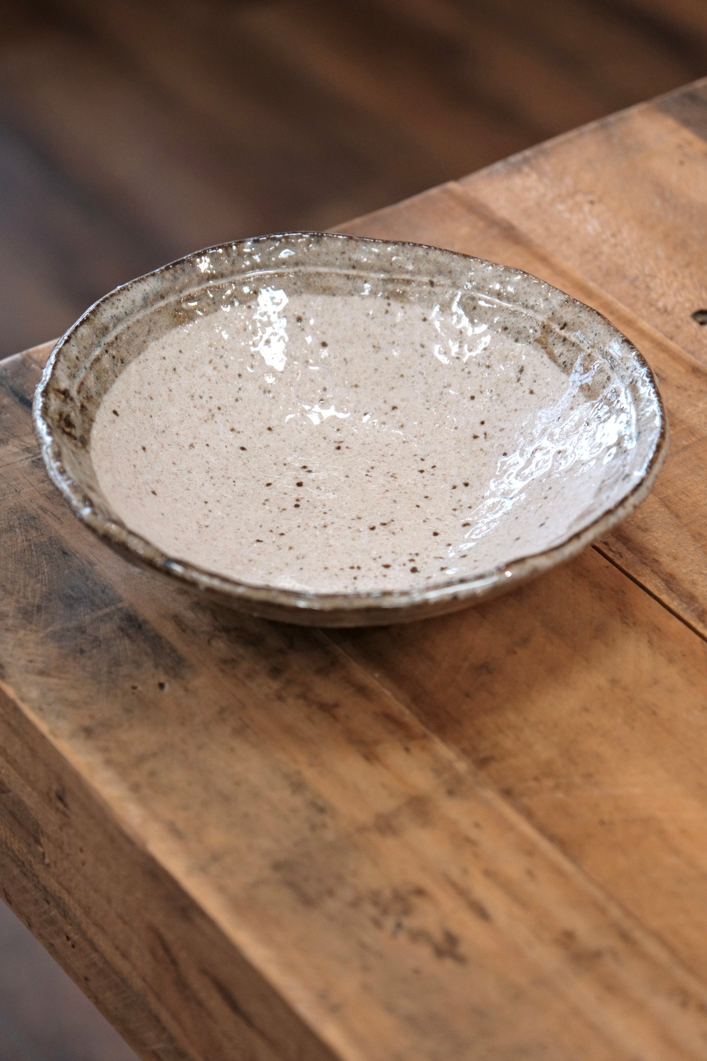 SHIROKARATSU Mino Ware Ceramic Dish deep plate