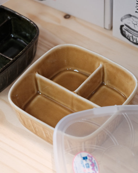 Mino Ware Ceramic 3-Compartment Bento Box