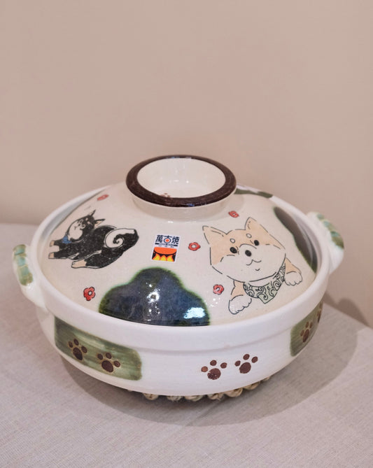 Shiba inu Banko ware 2.3L/Size 8 Donabe/Clay Pot