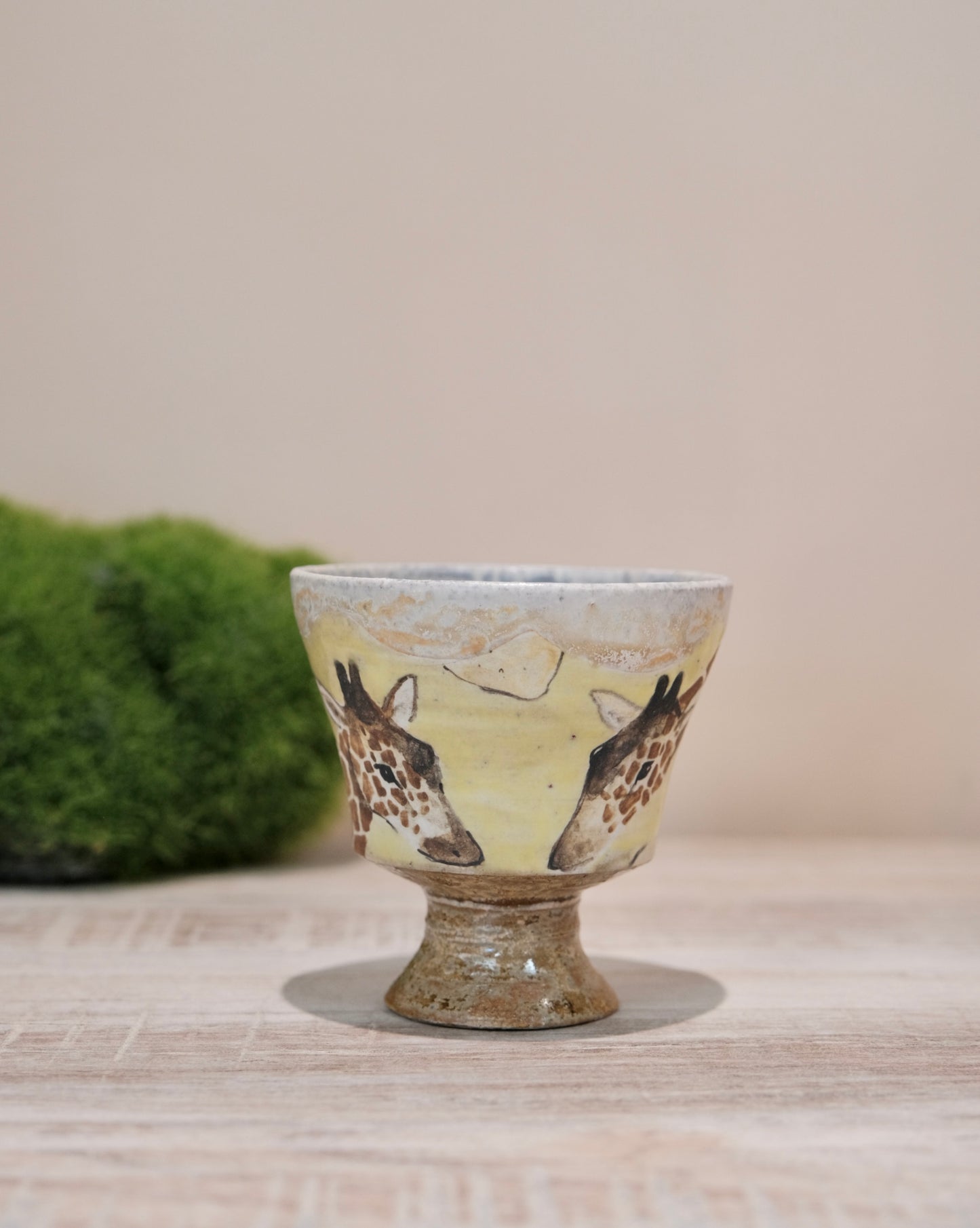 【2026 Exhibition】Acne pottery Studio handmade small goblet cup (Giraffe & Lemon)
