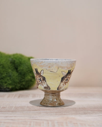 【2026 Exhibition】Acne pottery Studio handmade small goblet cup (Giraffe & Lemon)