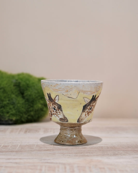 【2026 Exhibition】Acne pottery Studio handmade small goblet cup (Giraffe & Lemon)