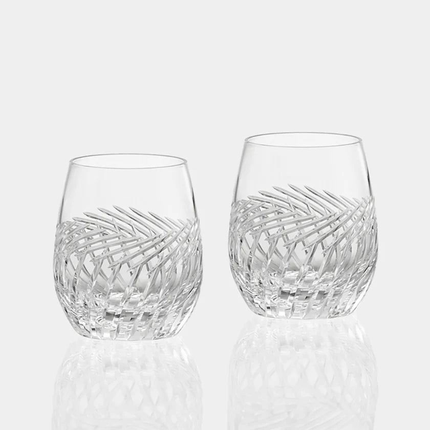 ROCKS GLASS] PAIR OF WHISKEY GLASSES 'BARLEY FIELD' | CRYSTAL GLASS | KAGAMI CRYSTAL

KAGAMI