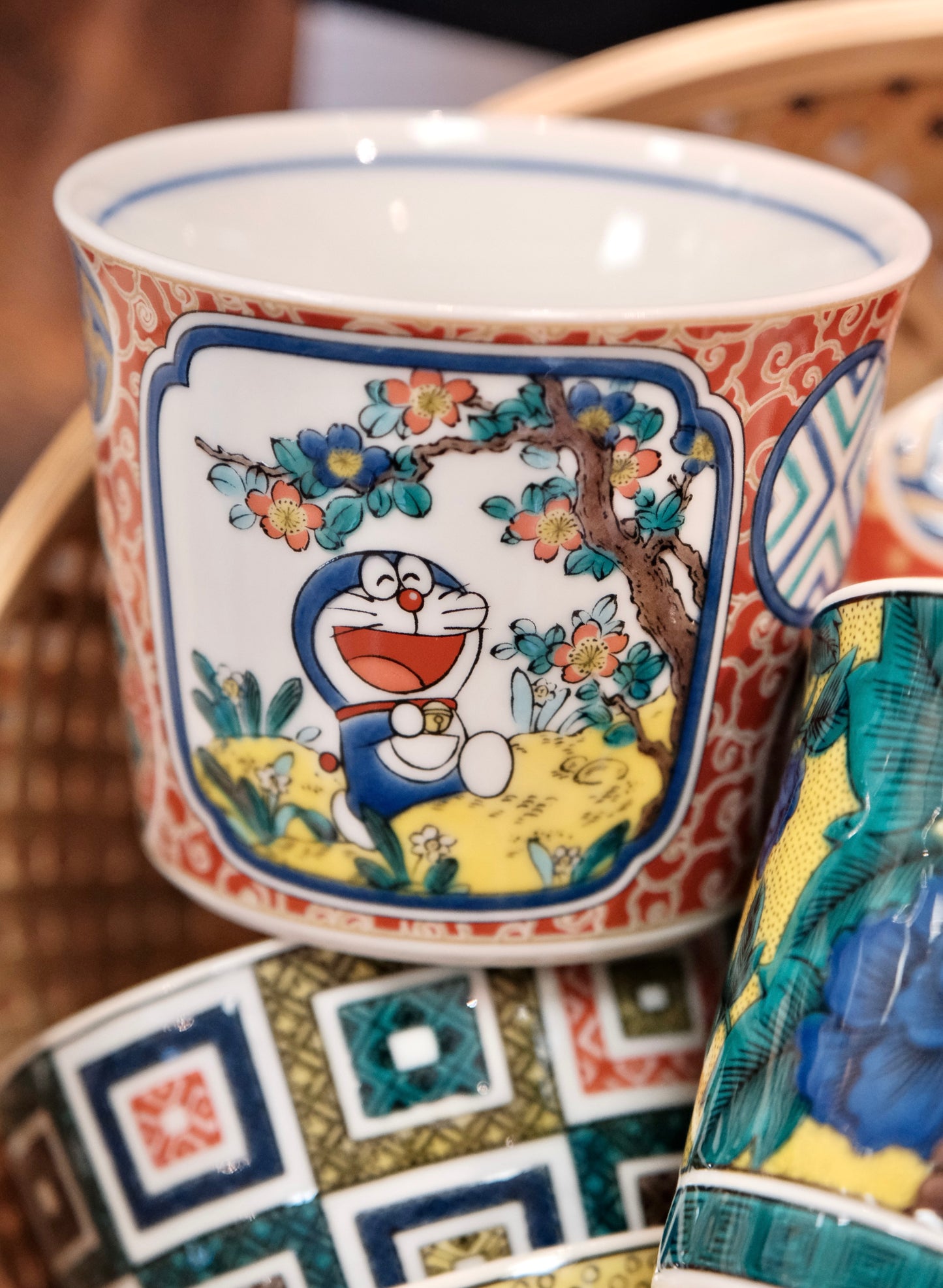 Japan Kutani Yaki Kaneshotouki Doraemon Soba Choko Cup