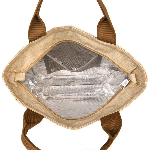 Insulated interior and mesh pocket