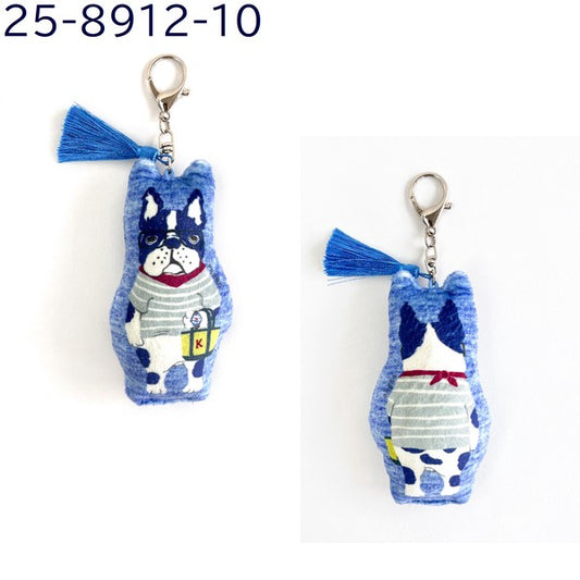 Kusuguru Pafumochi tassel keychain – Pauro Dog – Blue