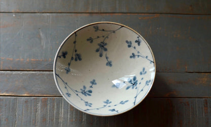 Japan Hasami Ware Zoe Light Bowl Blue flowers