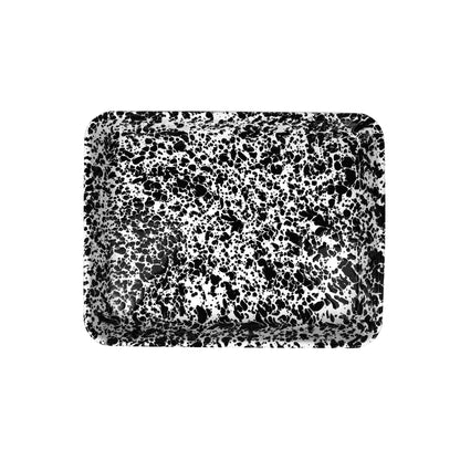 Crow Canyon Splatter Enamelware Small Rectangular Tray