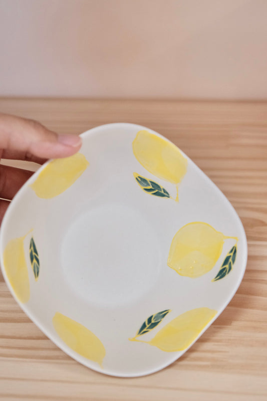Kikuso Kiln Japan Hasami handcraft Lemon square bowl