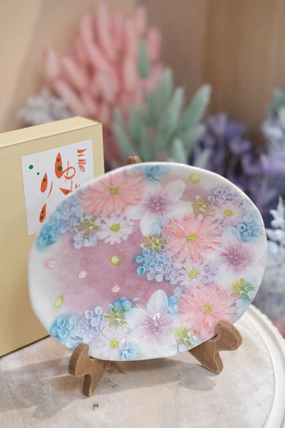 YUZURIHA FLOWER HANDMADE CERAMIC FLOWER Cake plate