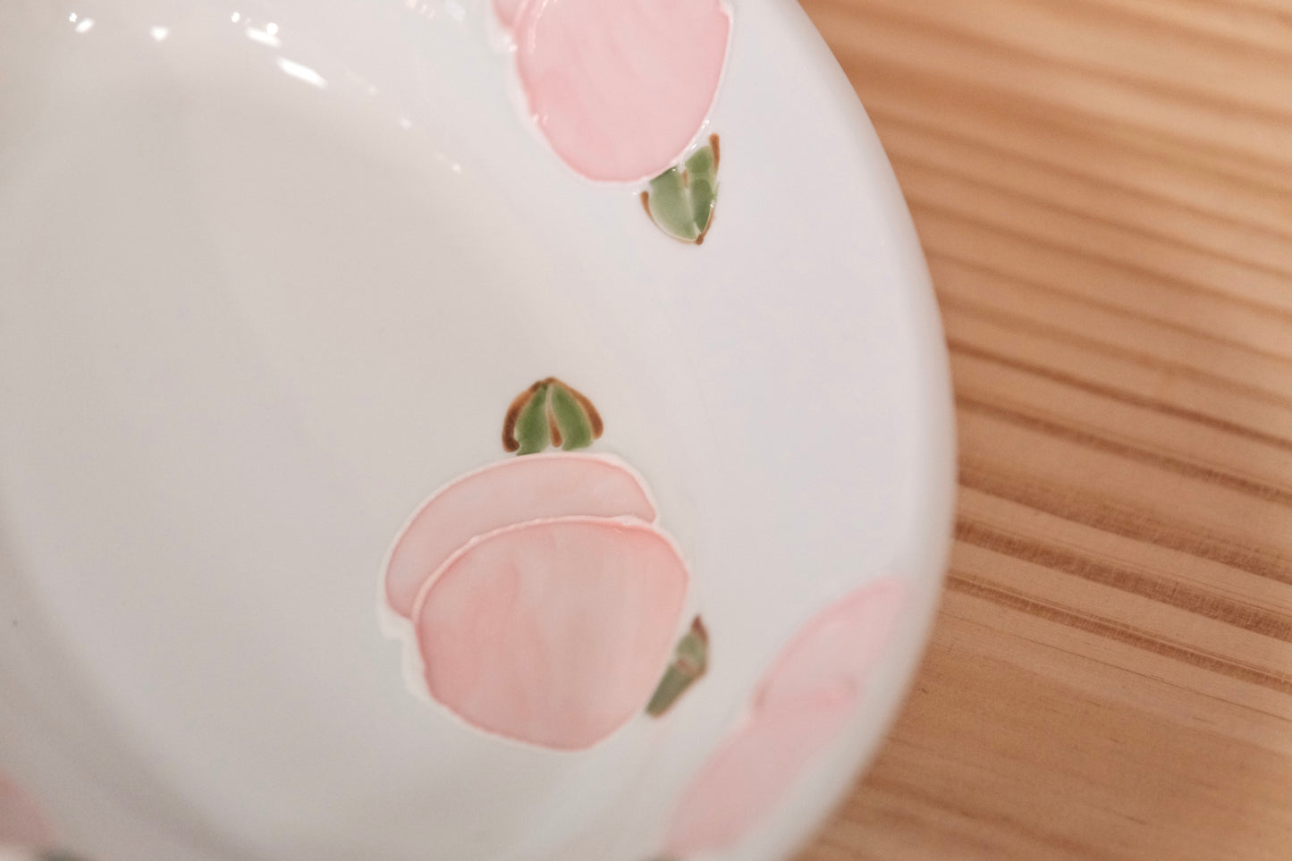 Tokushichi Gama Arita ware Fruits Oval Curry Plate-Peach