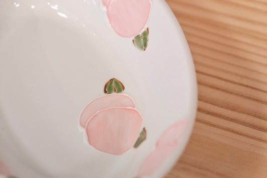 Tokushichi Gama Arita ware Fruits Oval Curry Plate-Peach