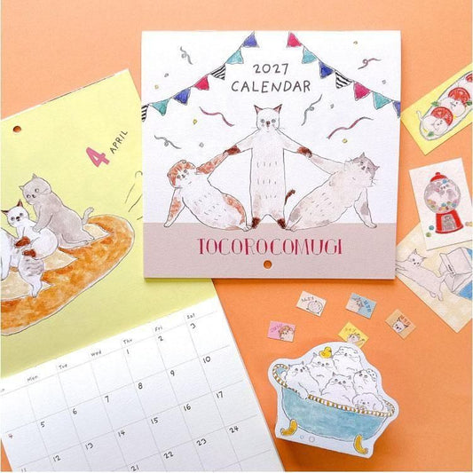 Tocorocomugi 2027 wall calendar cover and interior page
