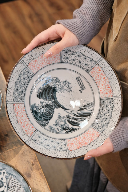 Japan Made Minoware Large Ramen Bowl-Wave Fuji