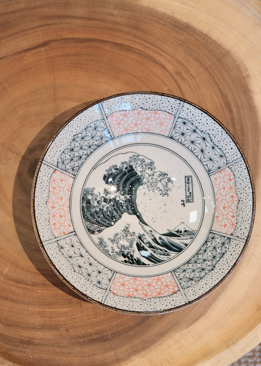 Japan Made Minoware Large Ramen Bowl-Wave Fuji
