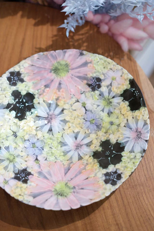 YUZURIHA FLOWER HANDMADE CERAMIC FLOWER 9.5inch Large Plate
