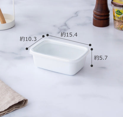 Noda Horo White Series Rectangle Deep S with Seal Lid