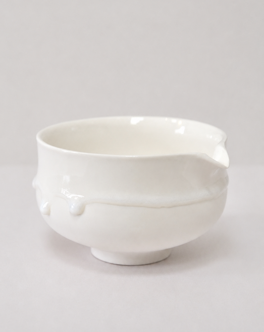 Eiji Miyaki Matcha Bowl -Katakuchi (Shiro Snow)