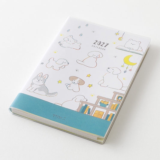 MIDORI Pocket Diary B6 2027 Dog angled cover view