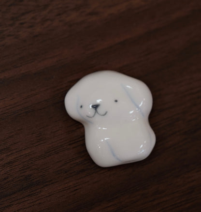 Misa Omote-表 美沙 Kutani Artist Handmade chopstick rest (White series)