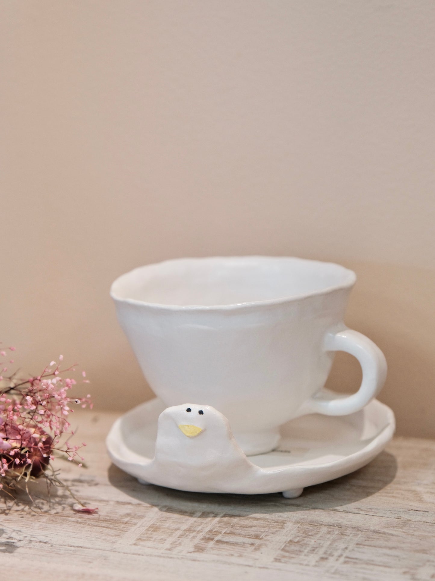 Natsumi Muroi 室井夏実- Handmade Little Duck Cup and Saucer