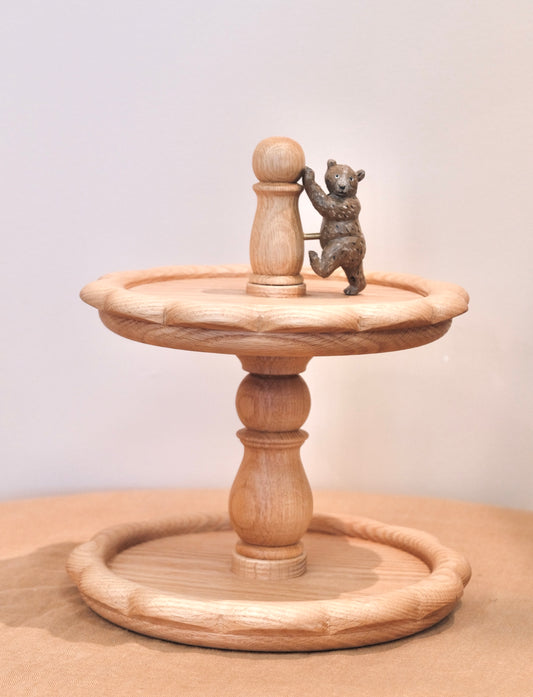 Artisans-Rebmob木工-Handmade wood Bear 2-Tier Stand