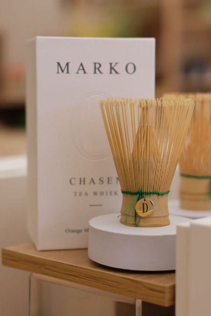 【MARK O 】 Orange Market Exclusive100-Prong Handmade Chasen Whisk with Alphabet Collection
