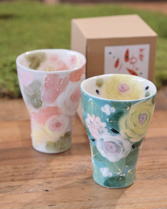 Seto Ware YUZURIHA Flower beer cup