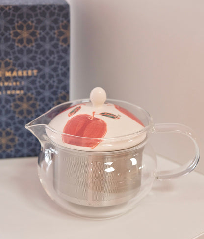 Apple Hand-Painted Hasami Ware Glass Teapot 300ml