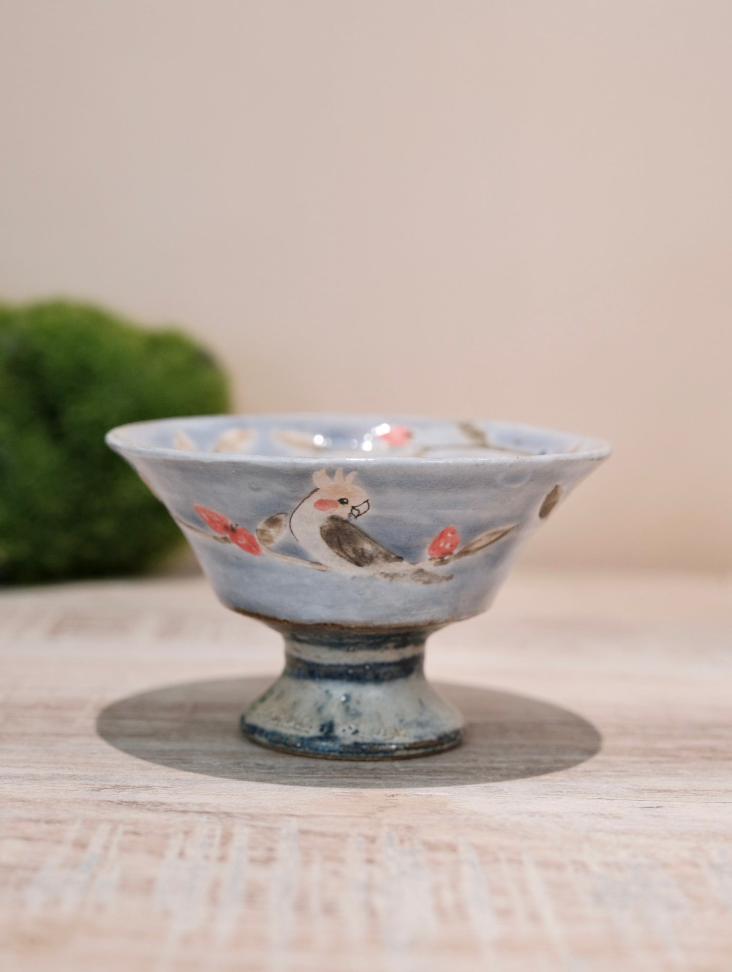 【2026 Exhibition】Acne pottery Studio handmade small goblet cup (Bird & Flower)
