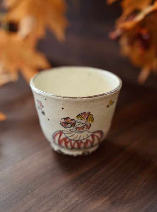 TATA pottery-田中大輝＆田辺桂 Tea Cup (Red Dress Girl)