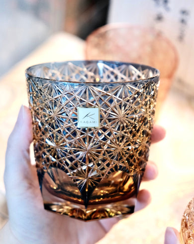 KAGAMI CRYSTAL] | EDO KIRIKO | KASANEIROME OGIKU (CHRYSANTHEMUM IN