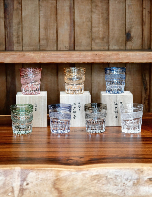 [Limited Edition] Edo Kiriko Ripple Crystal Whiskey Glass by SATOSHI NABETANI MASTER OF TRADITIONAL CRAFTS