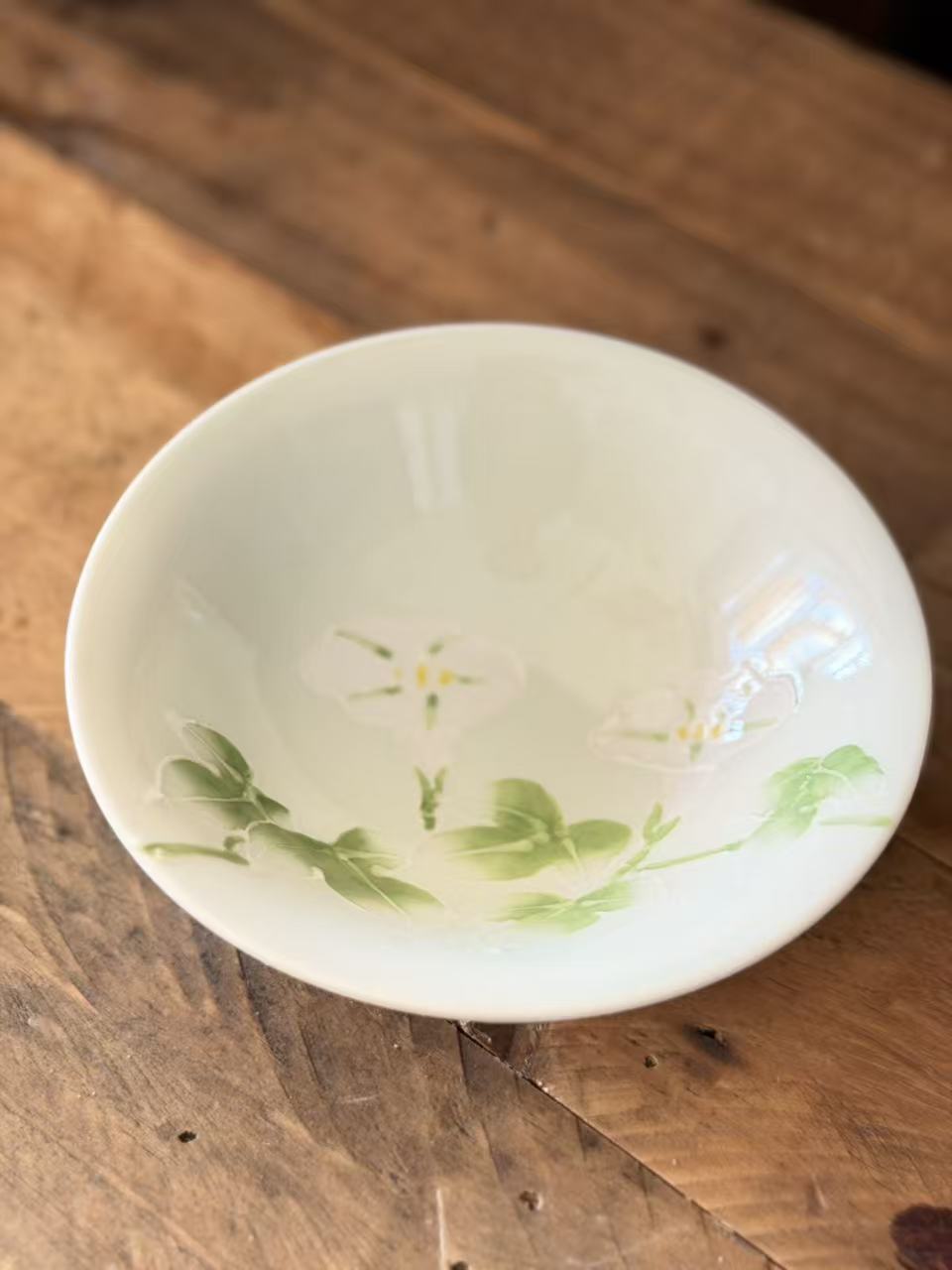 Hasami Ware (洸琳窯) Handmade The Green Glaze Flowers Bowl
