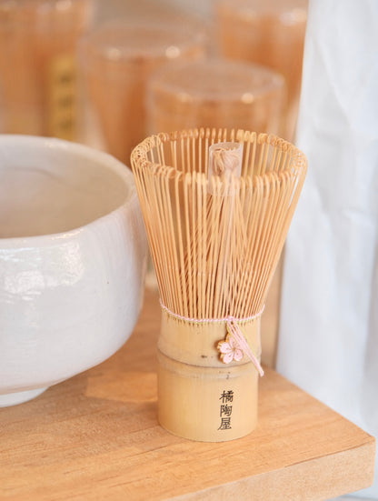 【Orange Market Exclusive】 100-Prong Handmade Chasen Whisk with Sakura Charm