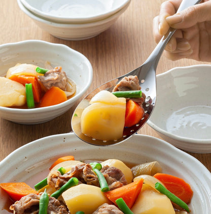 Shimomura Stainless Steel Serving Spoon & Slotted Spoon Set – Made in Japan