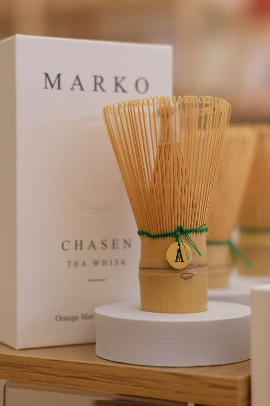 【MARK O 】 Orange Market Exclusive100-Prong Handmade Chasen Whisk with Alphabet Collection