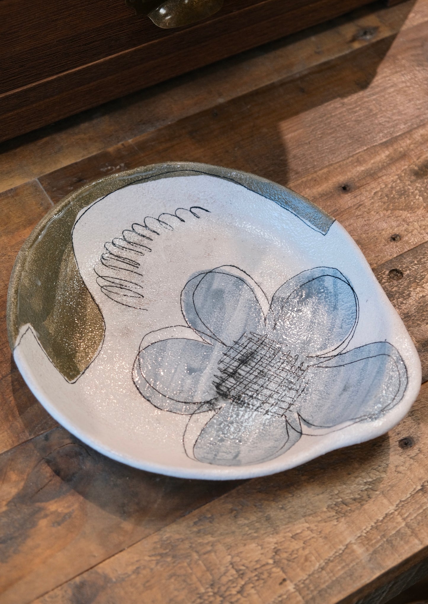 Artisans-hapun pottery 拜志睦子 Handmade Ceramic 8.7inch/22cm Pasta Plate
